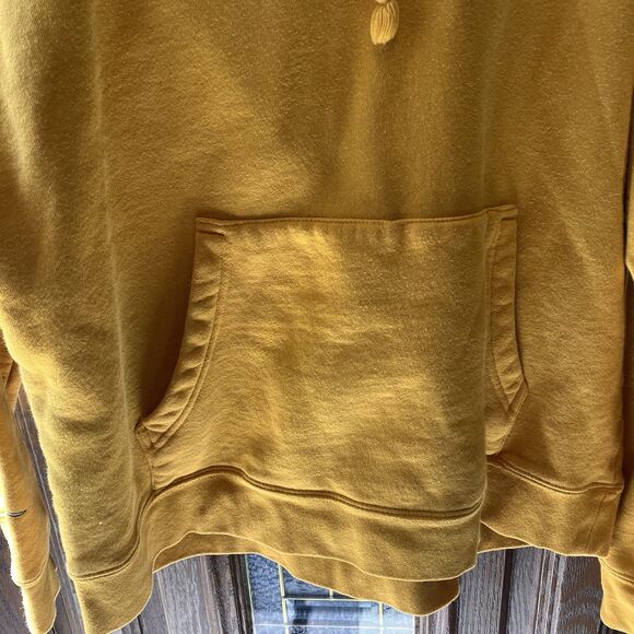 OBEY Logo Pullover Yellow Hooded Sweatshirt Hoodie Women's Size Large Butterfly - Picture 4 of 10